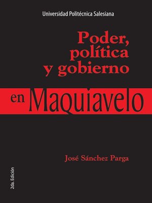 cover image of Poder, política y gobierno en Maquiavelo